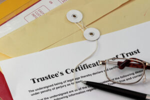 document with the text at the top that says trustee's certificate