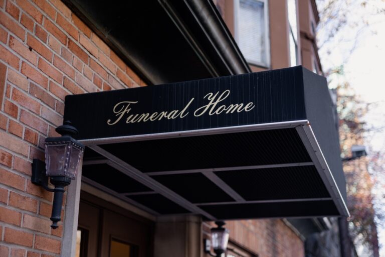 funeral home signage on a building