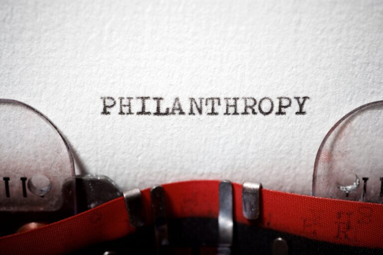 the word philanthropy typed on a typerwriter