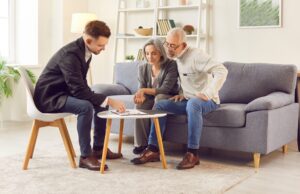 advisor reviewing a older couple's estate plan